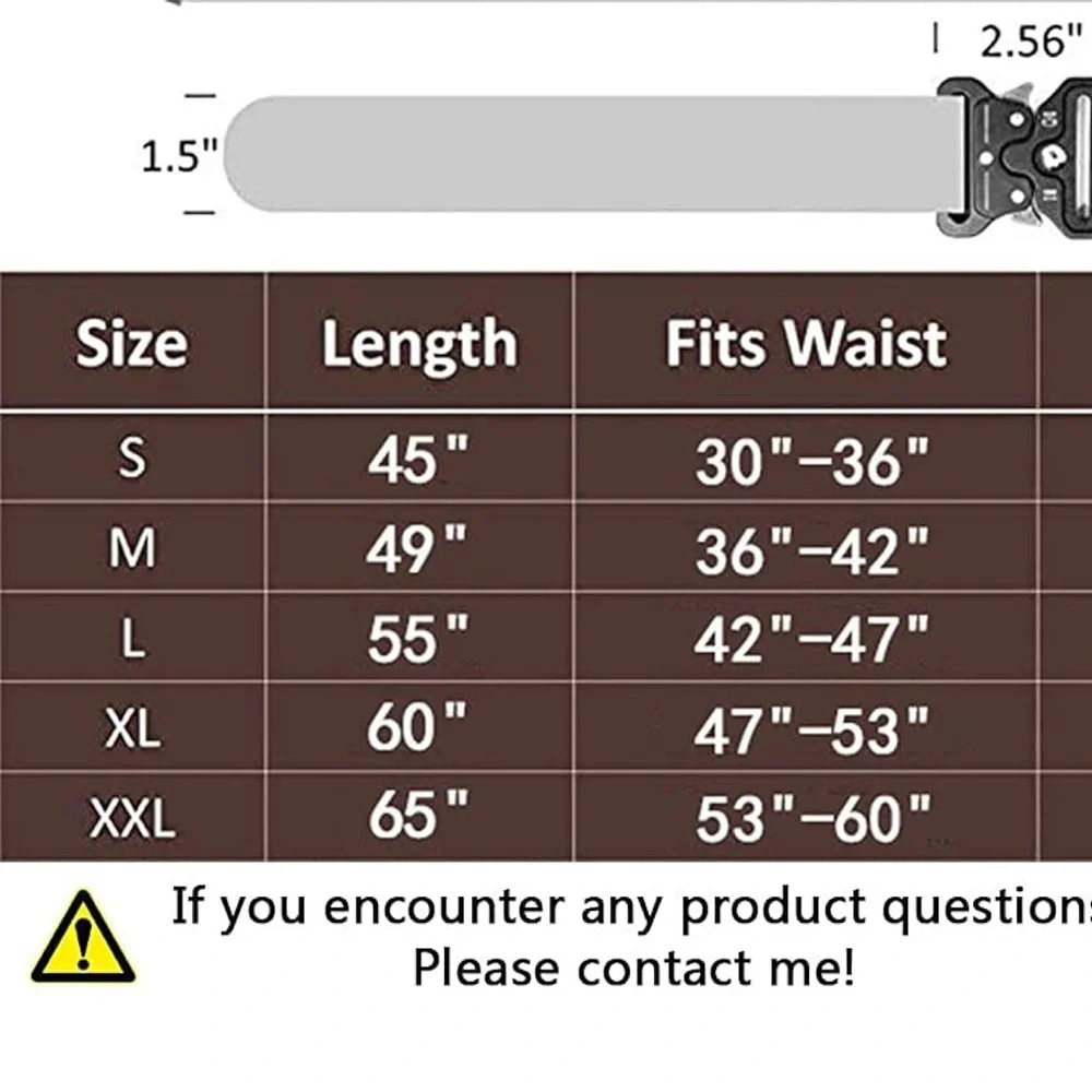 New DLOISW Tactical Belt Nylon Brown size 30”-36”
